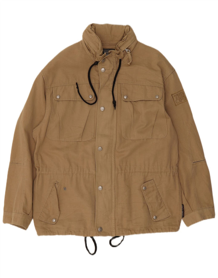 Tænk Pink Herre Hooded Utility Jacket IT 52 XL Beige Bomuld