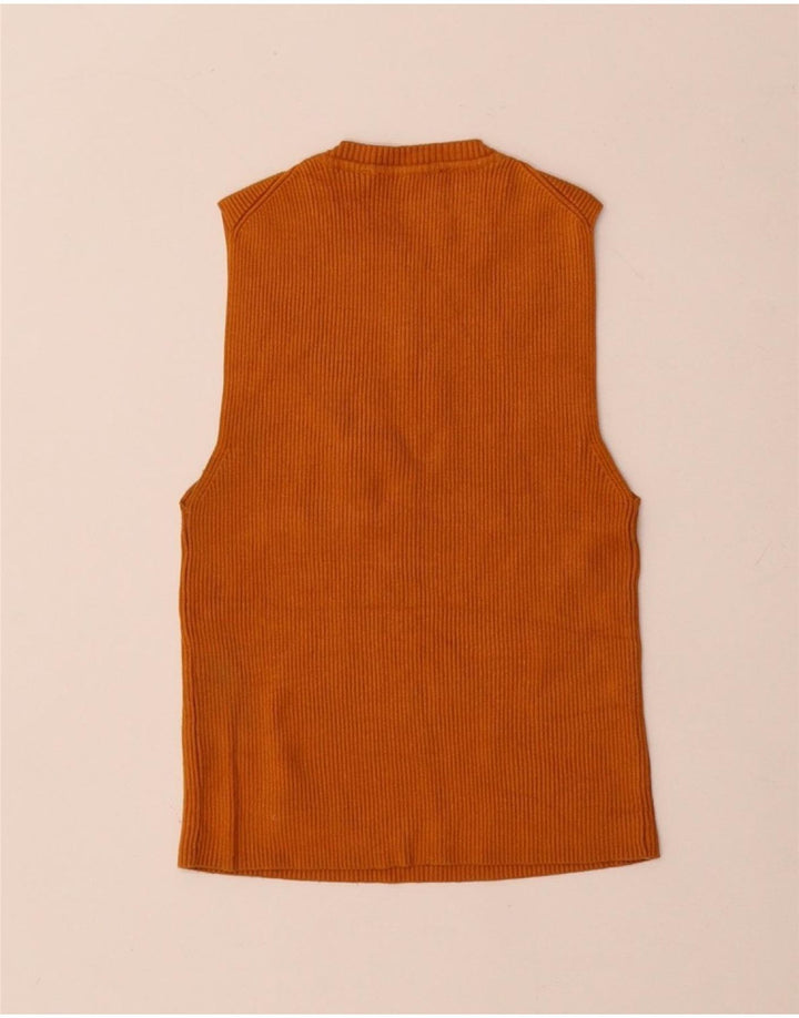 Zara Womens Crop Vest Top UK 8 Small Orange Viscose