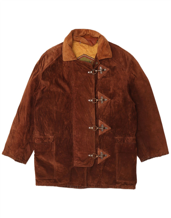 Vintage ruskindsfrakke til kvinder UK 18 XL Brun