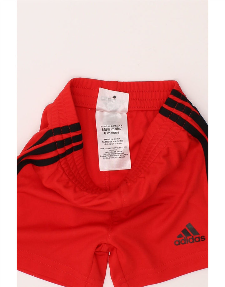 ADIDAS Baby Boys Sport Shorts 3-6 Months Red Polyester Vintage Adidas and Second-Hand Adidas from Messina Hembry 