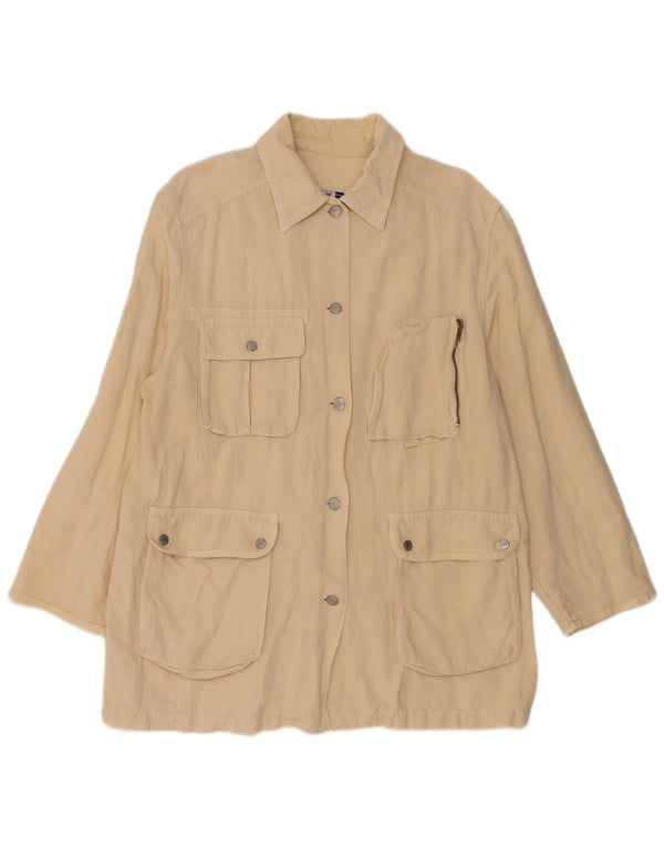 Ny Penny Womens Utility Jacket IT 44 Medium Beige Linen
