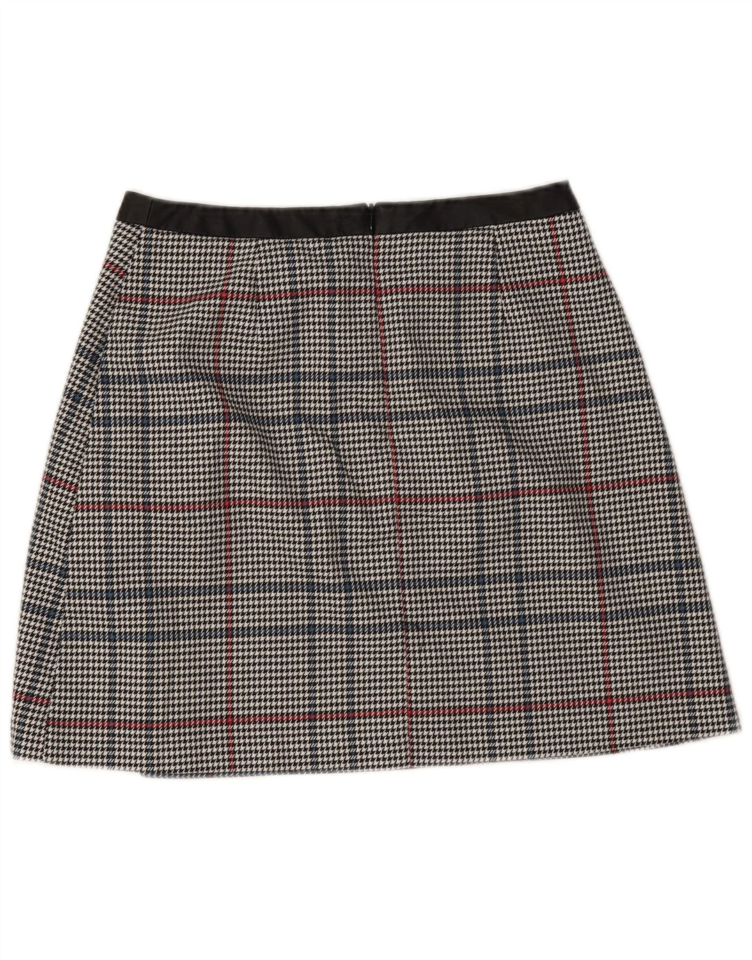 Oasis Dame Mini Nederdel UK 10 Small W28 Grå Houndstooth Polyester
