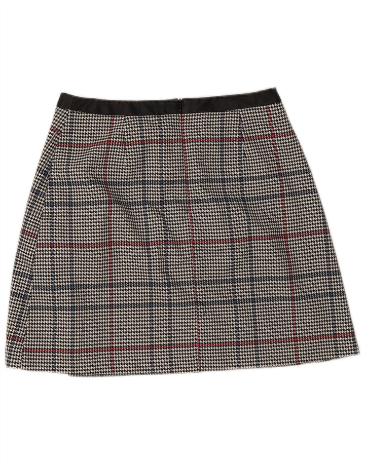 Oasis Dame Mini Nederdel UK 10 Small W28 Grå Houndstooth Polyester