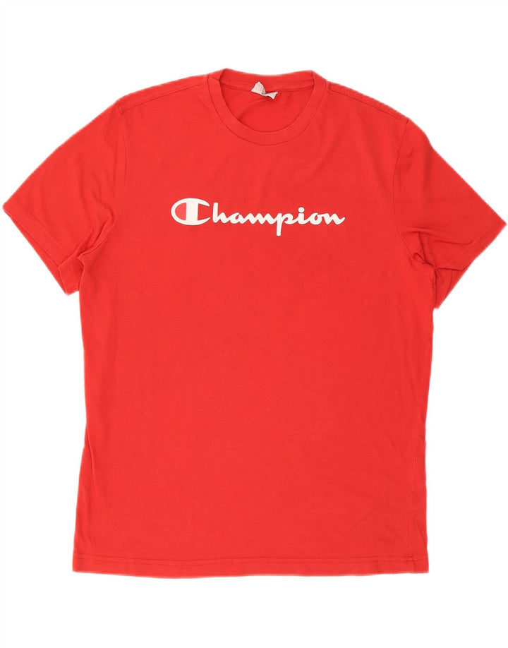 CHAMPION Herre Grafisk T-Shirt Top Stor Rød Bomuld