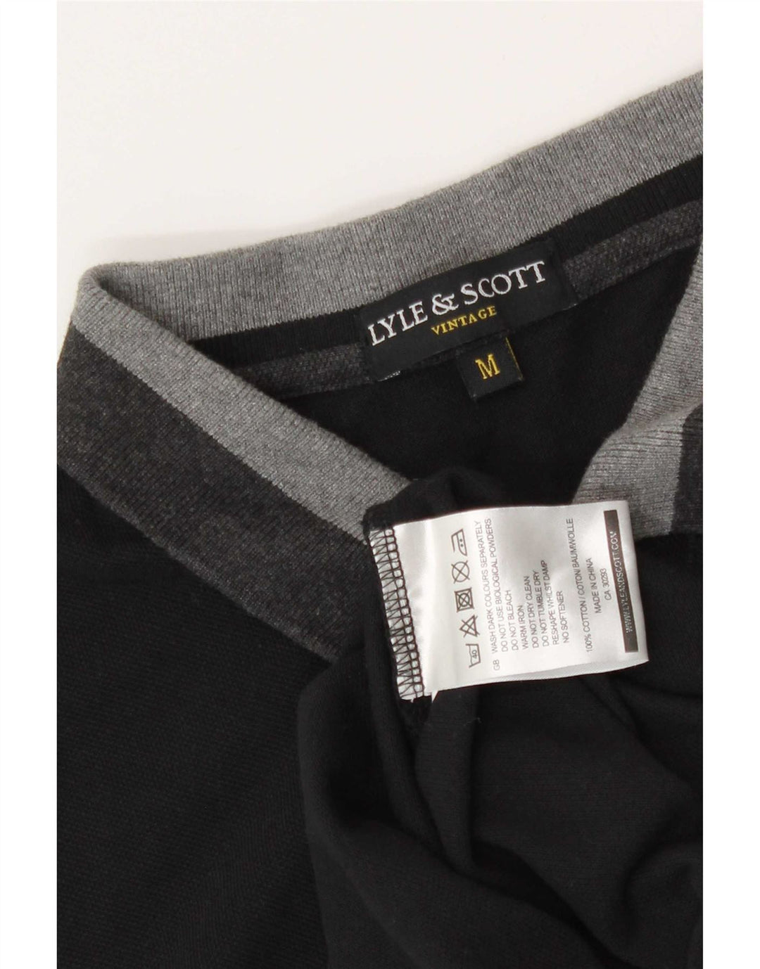 Lyle & Scott Herre poloshirt Medium Sort Colourblock Bomuld