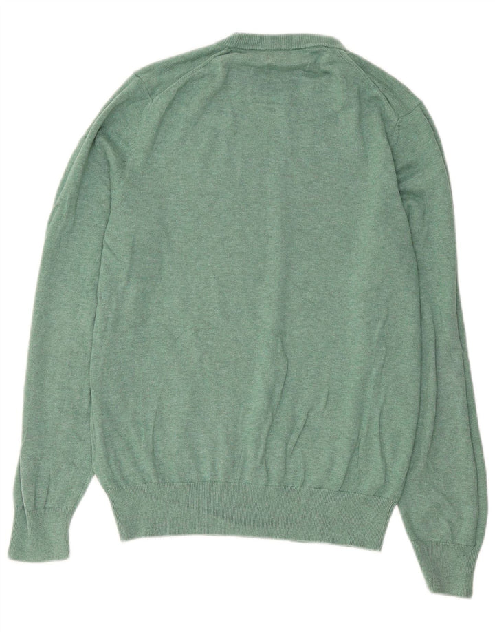 Marks & Spencer Herre sweater med rund hals, mellemgrøn bomuld