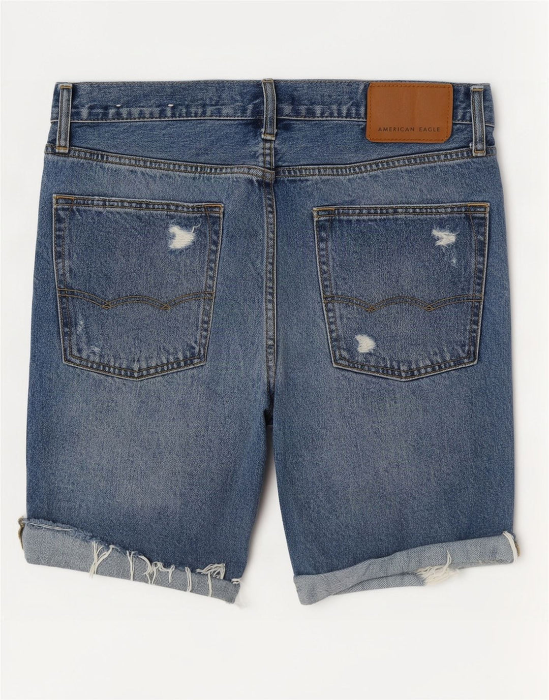 American Eagle Herre Distressed Denim Shorts W31 Medium Blue Cotton