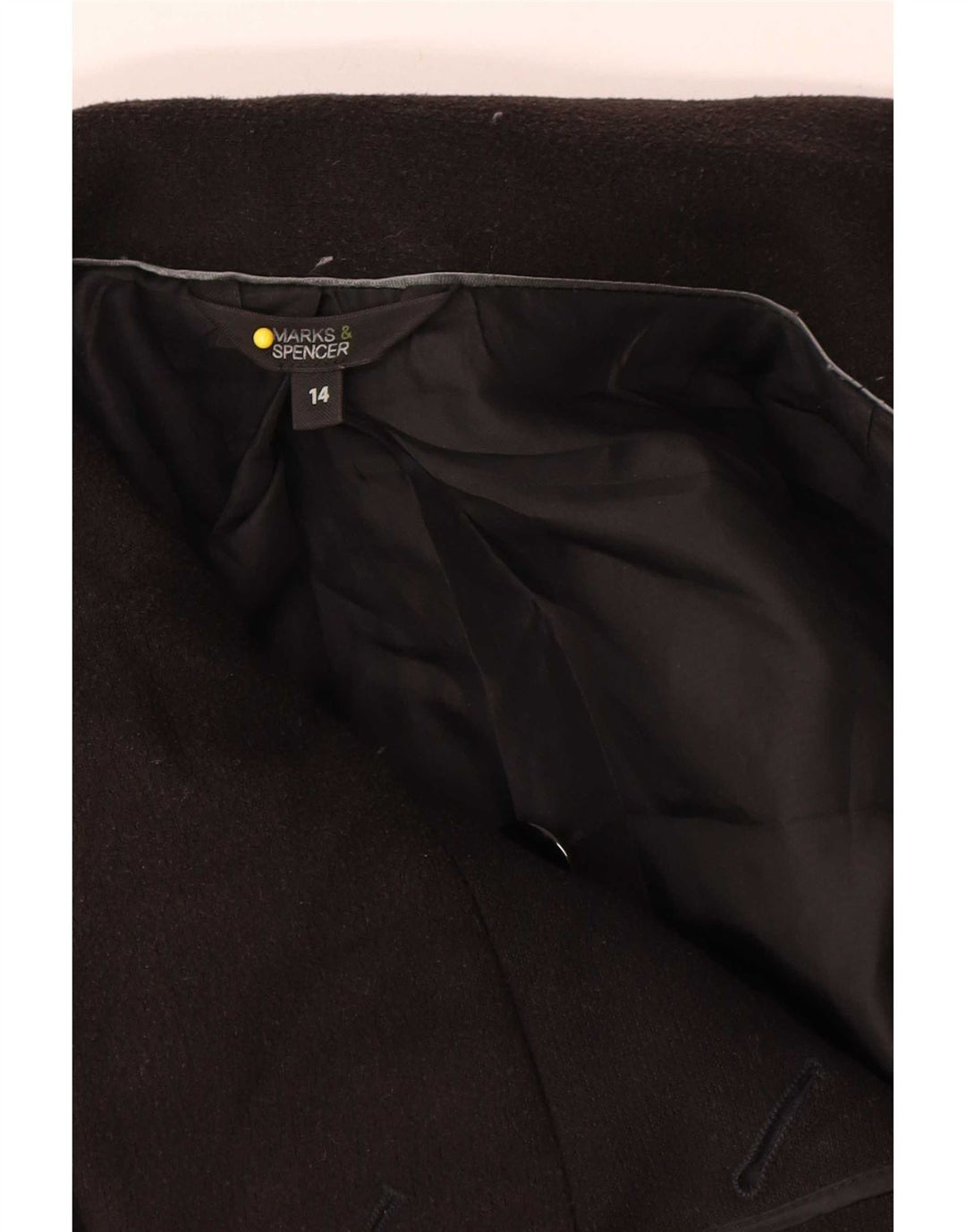 Marks & Spencer Dameoverfrakke UK 14 Medium Sort Polyester