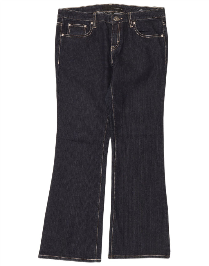 CALVIN KLEIN Dame Flared Jeans US 10 Medium W32 L30 Marineblå Bomuld
