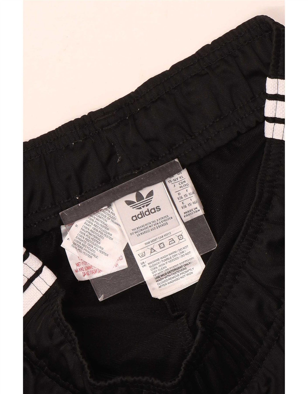 Adidas Drenge Træningsdragt Bukser Joggers 15-16 År Sort Polyester