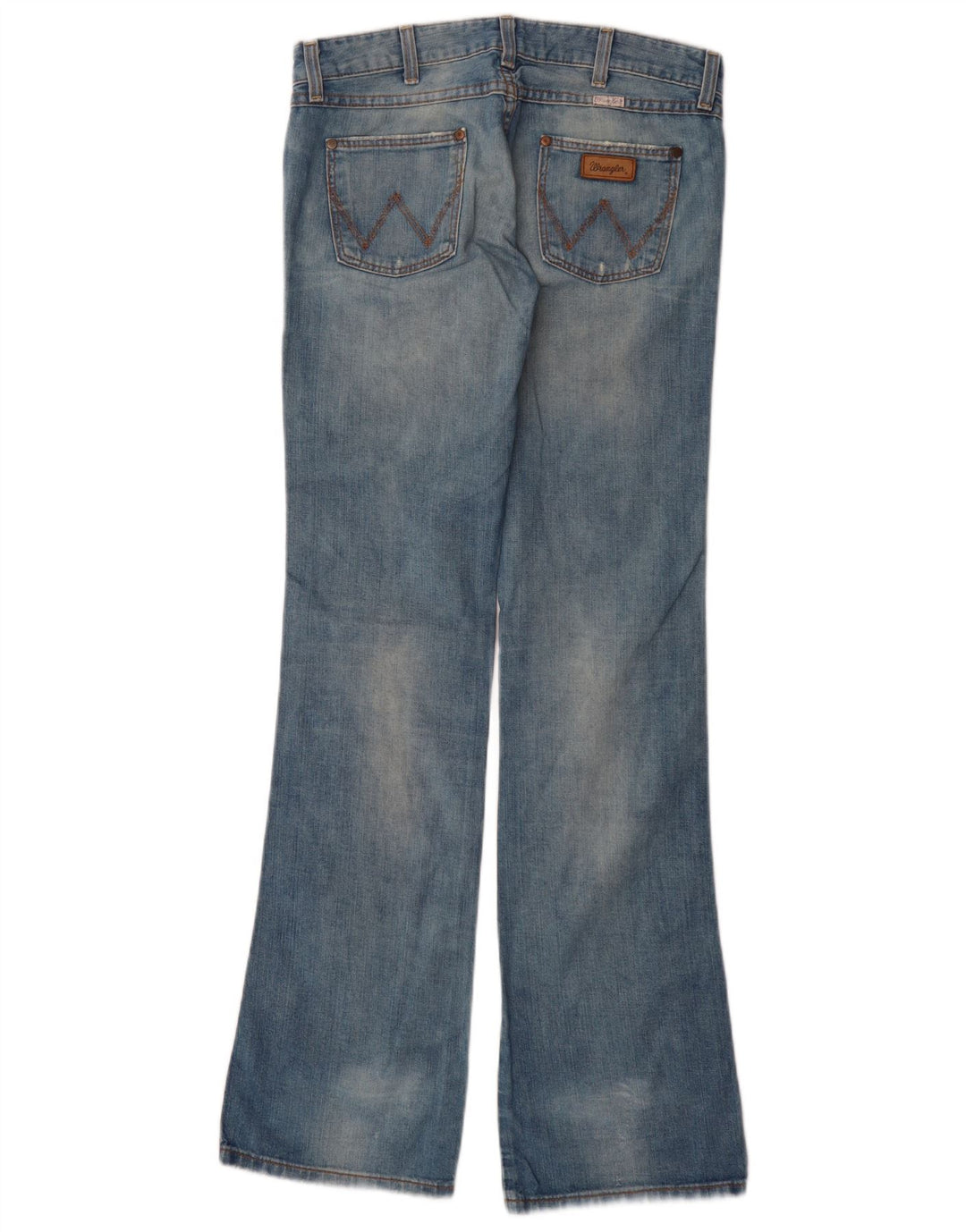 Wrangler Dame Megan Distressed Bootcut Jeans W28 L34 Blå Bomuld