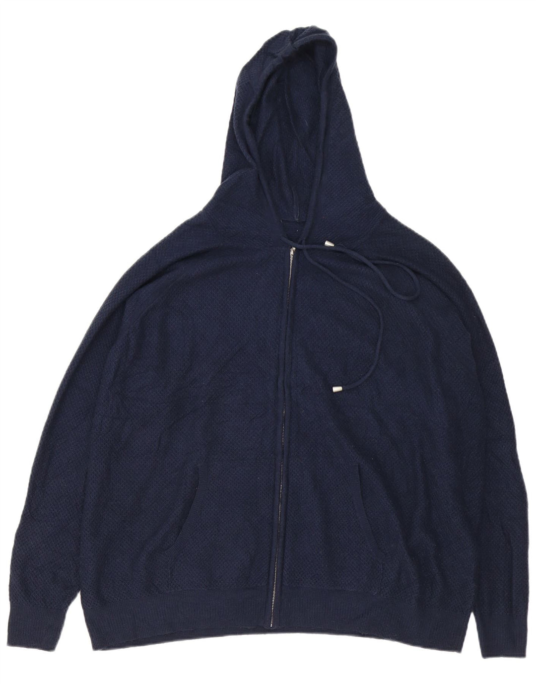 Marks & Spencer Herre Zip Neck Jumper Sweater XL Navy Blue Viscose