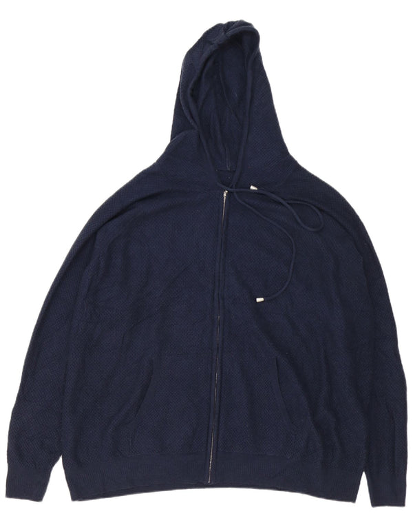 Marks & Spencer Herre Zip Neck Jumper Sweater XL Navy Blue Viscose