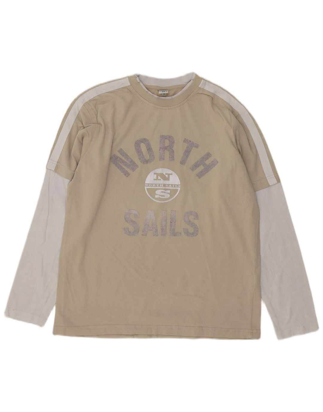 North Sails Herre Grafisk Top Langærmet Medium Beige Colourblock Bomuld