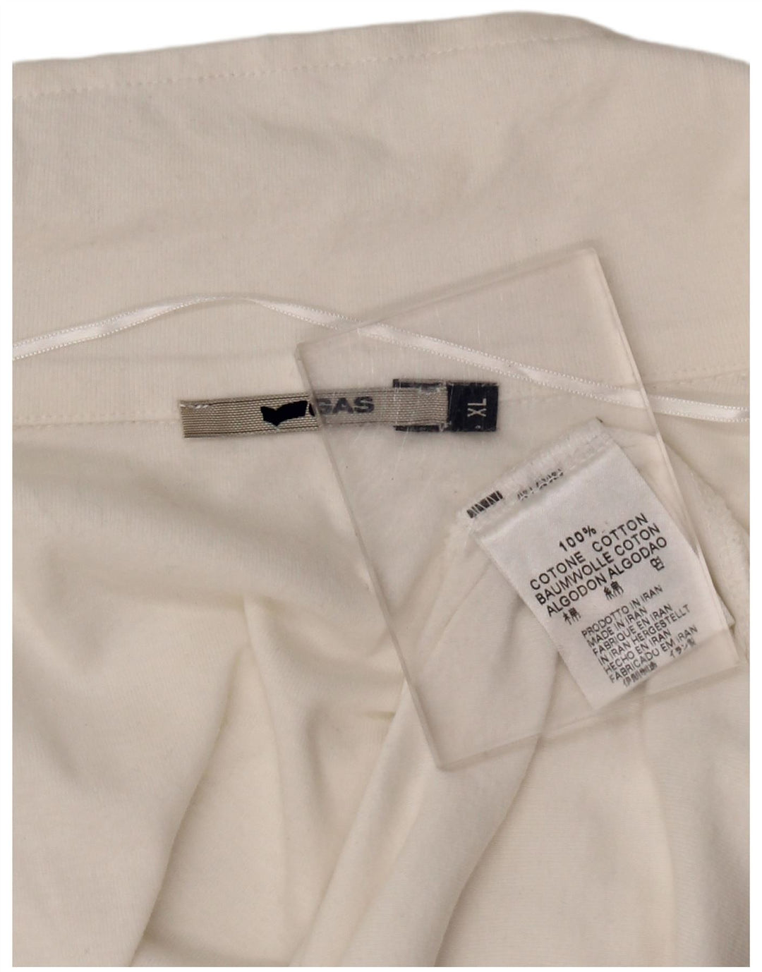 GAS Grafisk poloshirt til kvinder UK 18 XL Hvid bomuld