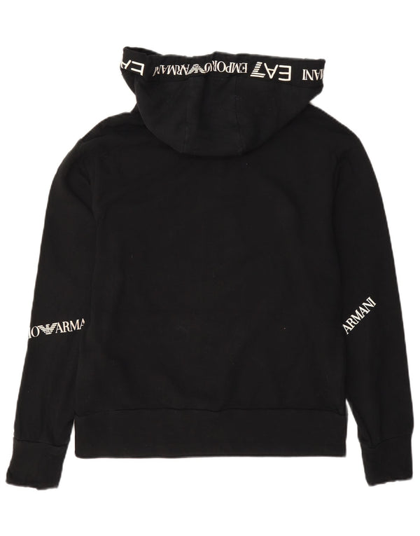 Emporio Armani Dame Grafisk Oversized hættetrøje Jumper UK 6 XS Sort Bomuld