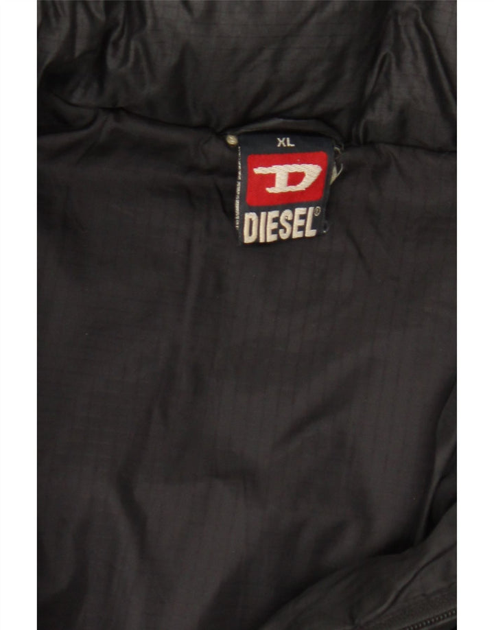 Diesel Herre hættepolstret jakke UK 42 XL Sort