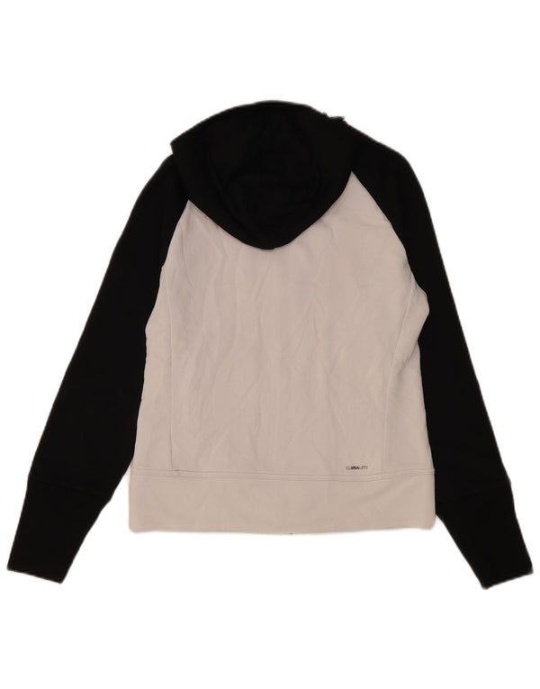 Adidas hættetrøje med lynlås til kvinder UK 10 Small White Colourblock Polyester
