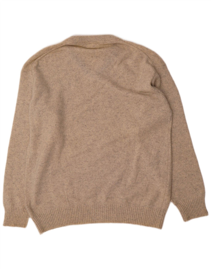 Murphy & Nye Herre V-hals sweater Stor Beige Flecked Wool