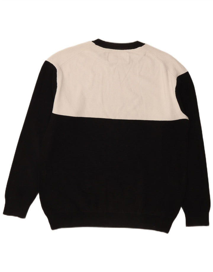 Calvin Klein Jeans Herre Grafisk Sweatshirt Jumper Large Sort Colourblock
