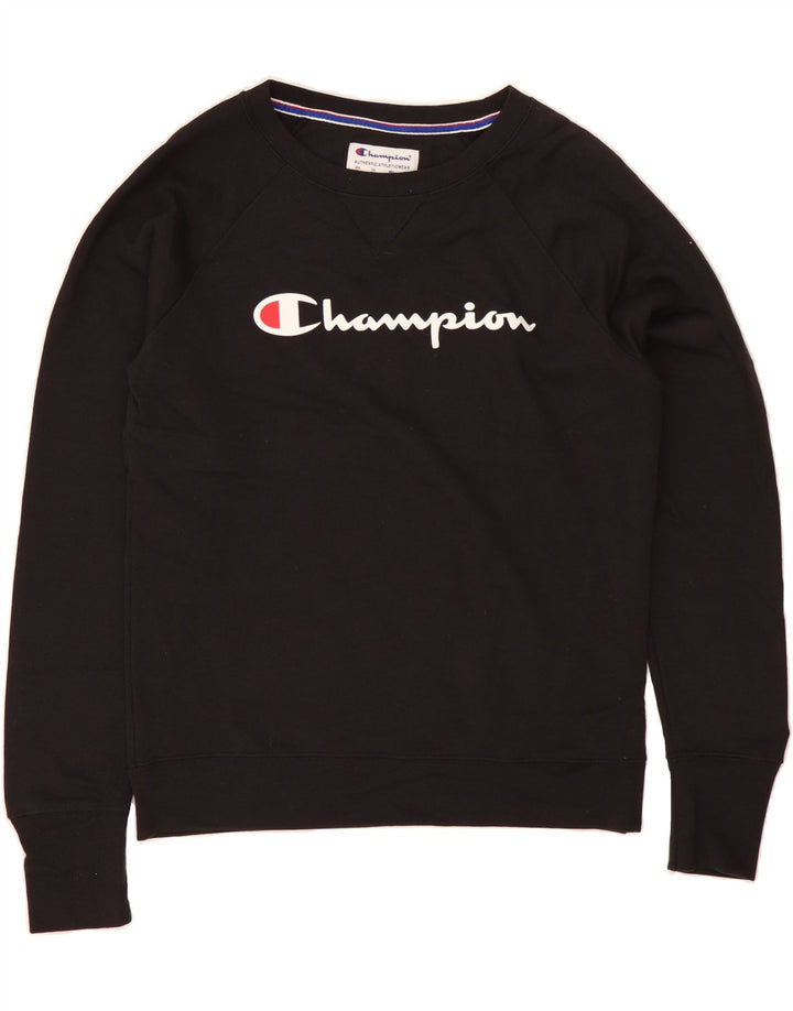 CHAMPION Herre Grafisk Sweatshirt Jumper Lille Sort Polyester
