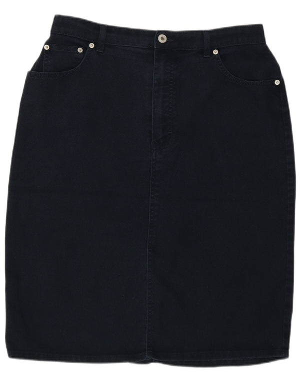 Marks & Spencer Dame Denim Nederdel UK 16 Large W32 Navy Blue Bomuld