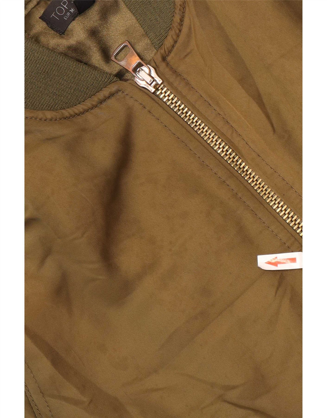 Topshop Womens Bomber Jacket UK 8 Small Khaki Polyester