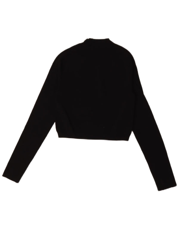 Cos Womens Crop Turtle Neck Jumper Sweater UK 10 Small Black Polyamide