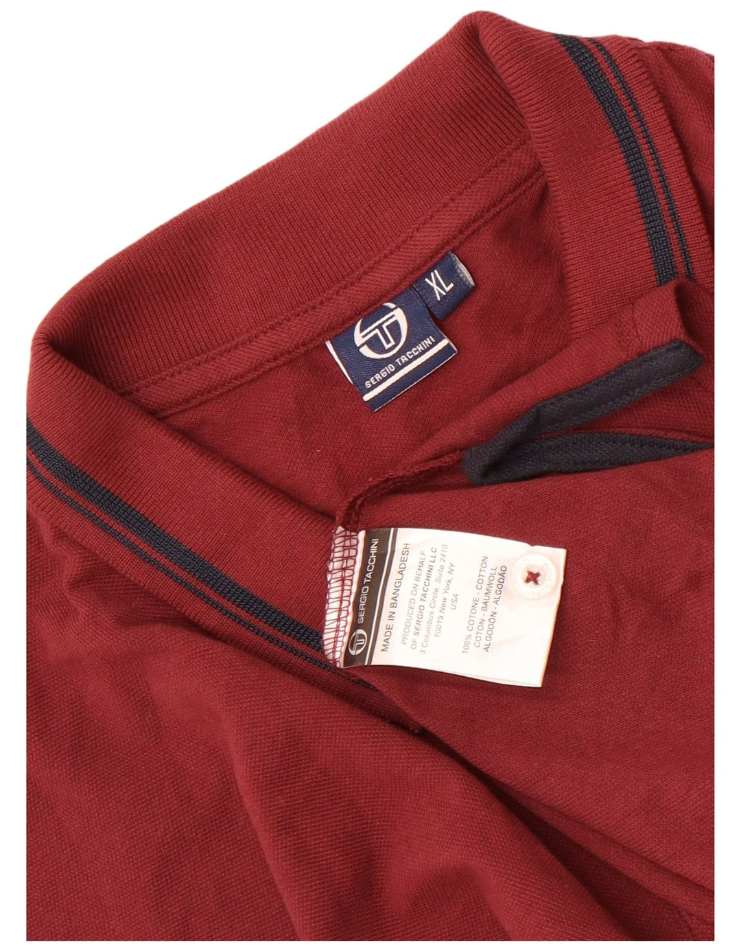 Sergio Tacchini herre poloshirt XL rødbrun bomuld