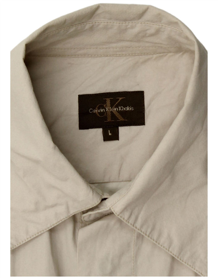 Calvin Klein Herreskjorte Stor Beige Bomuld