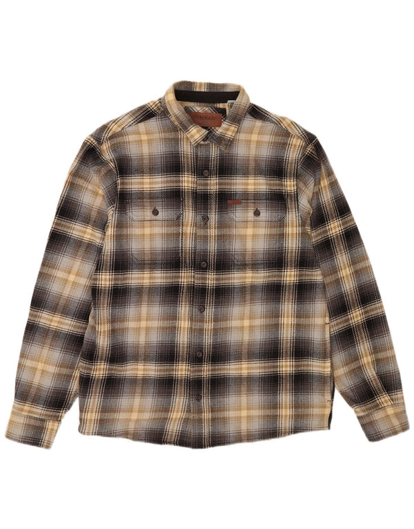 Orvis Mens Flannel Shirt Large Multicoloured Plaid Cotton