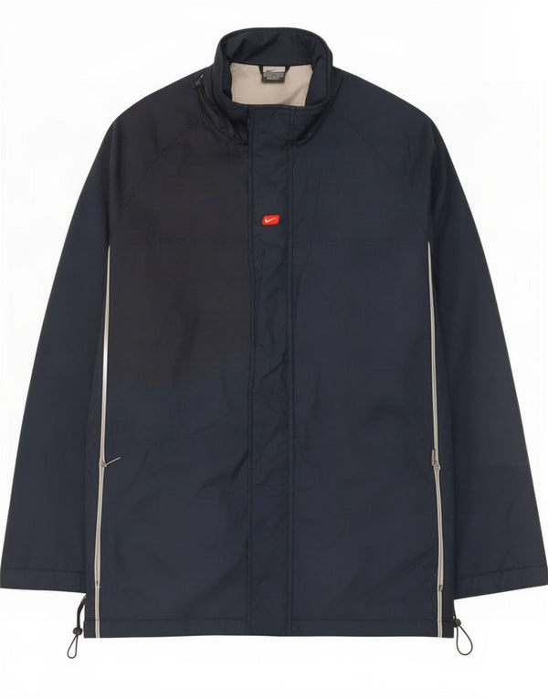Nike Herre Windbreaker Coat UK 42/44 Large Navy Blue Nylon