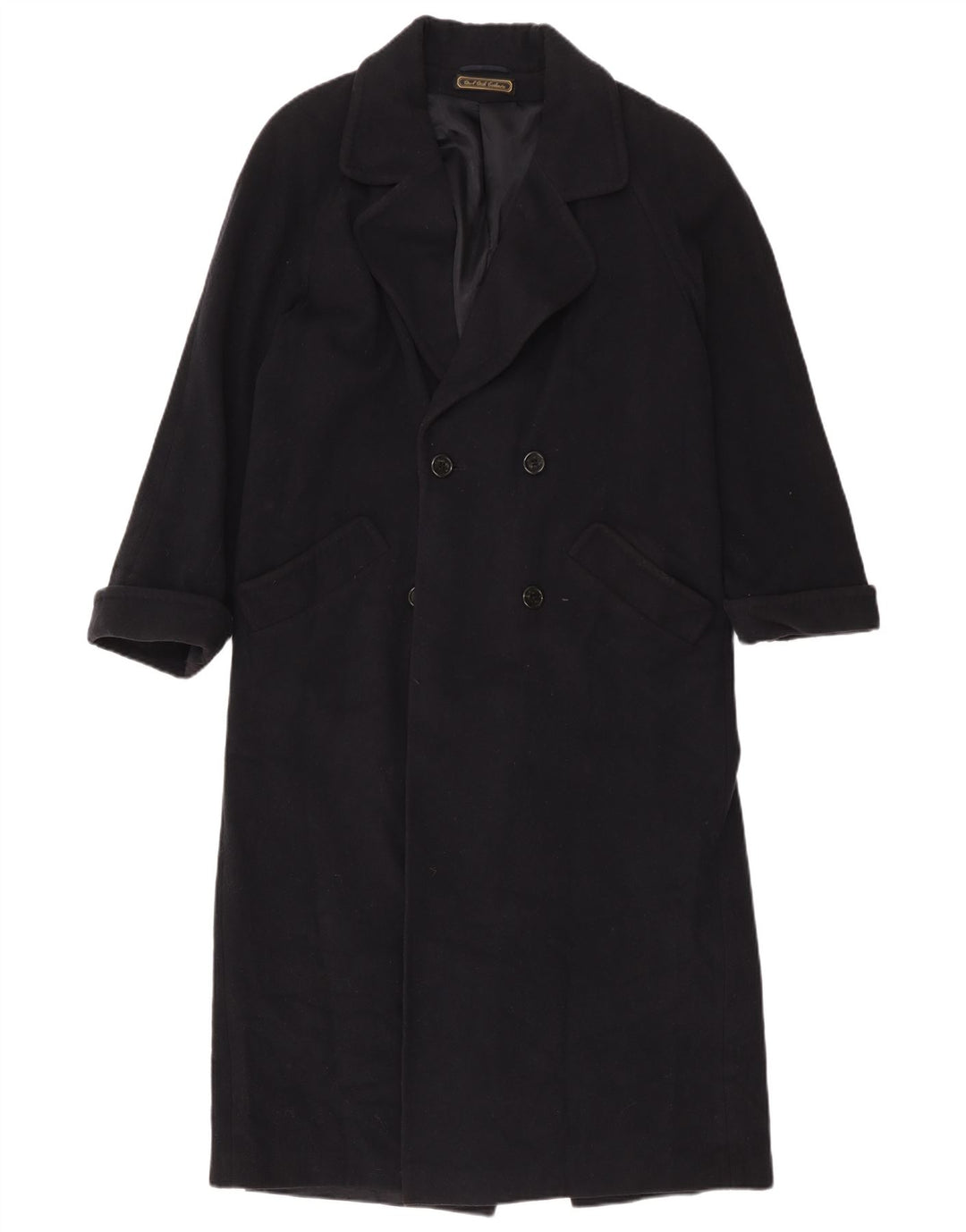 Marks & Spencer Dame Dobbeltradet Frakke UK 10 Small Black Wool