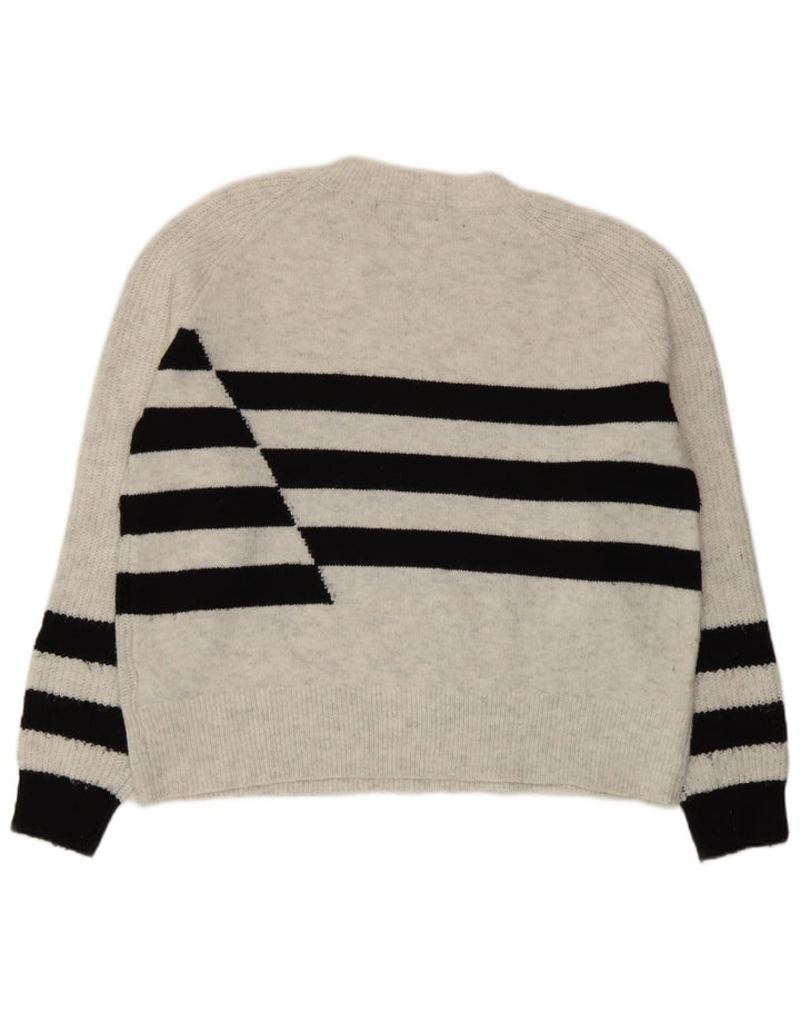 Marks & Spencer Dame sweater med rund hals DK 14 Mellem grå stribet