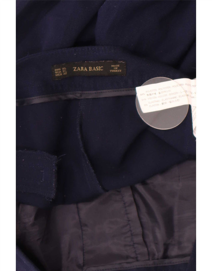 Zara Dame Bootcut Casual Bukser XL W32 L34 Marineblå Polyester