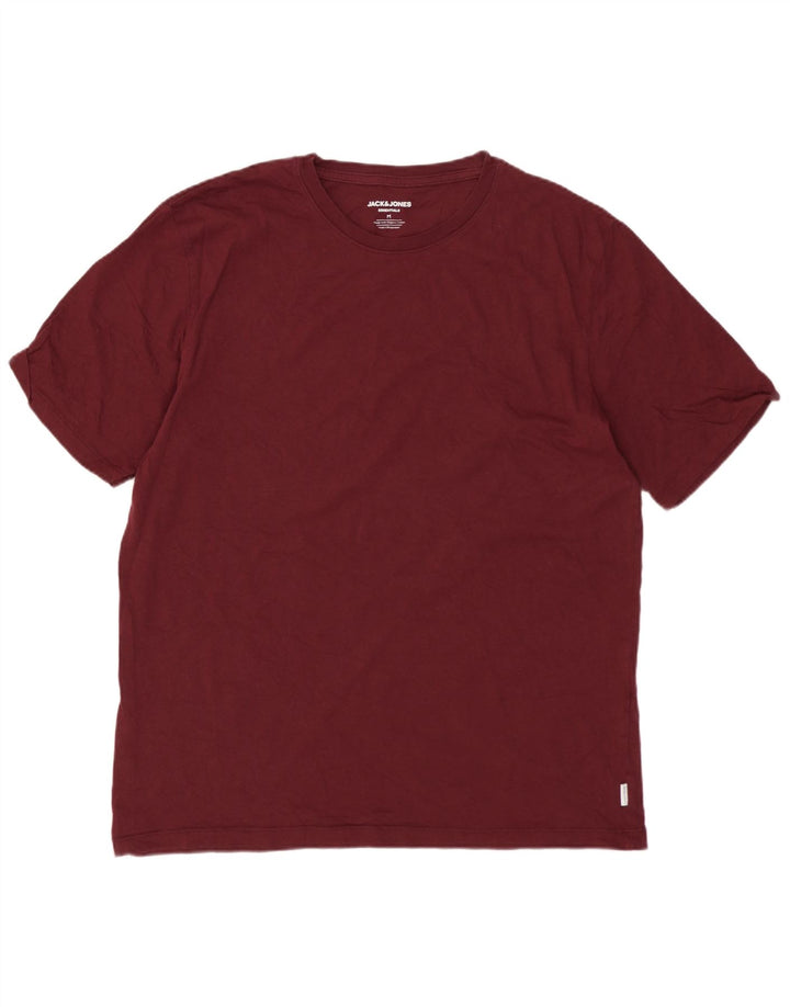 Jack & Jones Herre T-Shirt Top Medium Burgundy