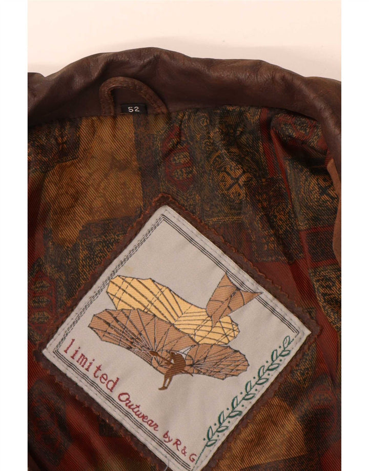Vintage herre læderjakke IT 52 XL Brun