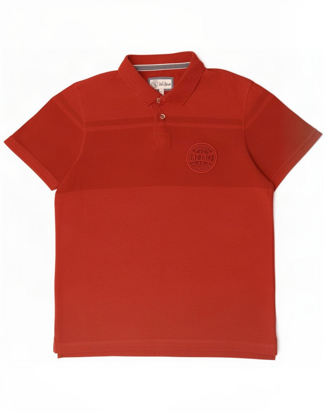 Fat Face Herre Polo Shirt Stor Rød Colourblock Bomuld