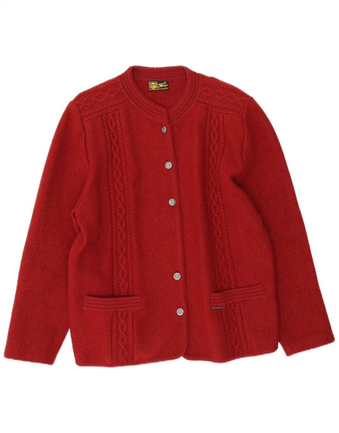 Zero Dame Cardigan Sweater IT 52 2XL Rød Ny Uld