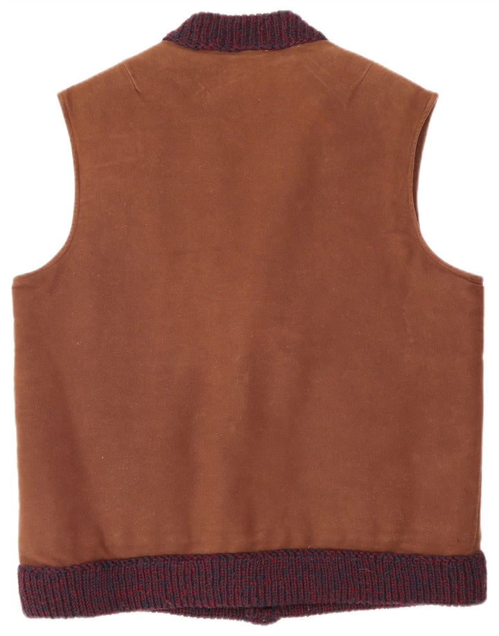 Vintage Herre Sherpa Gilet UK 38 Medium Brown