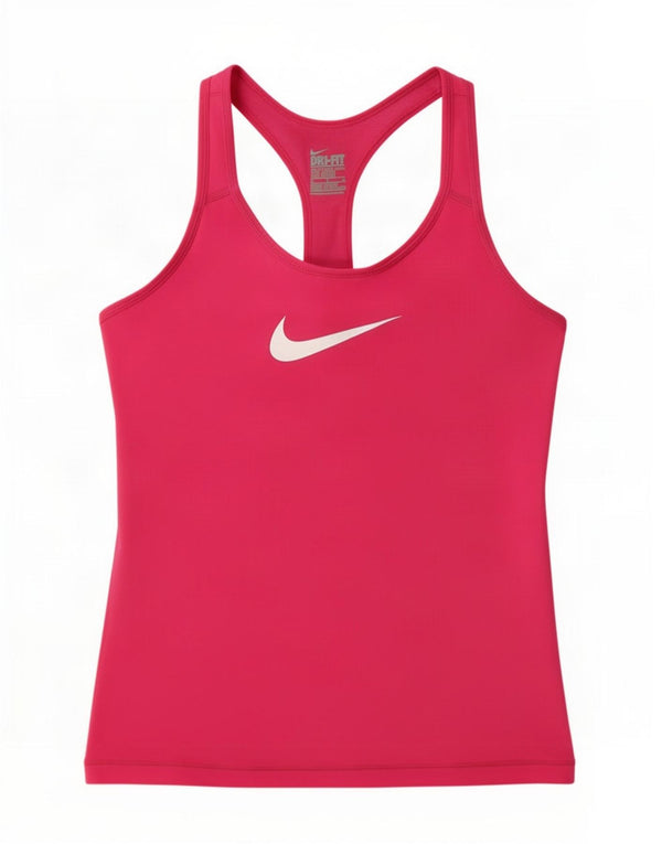 Nike Dame Dri Fit Grafisk Vest Top UK 12 Medium Pink Polyester Sports
