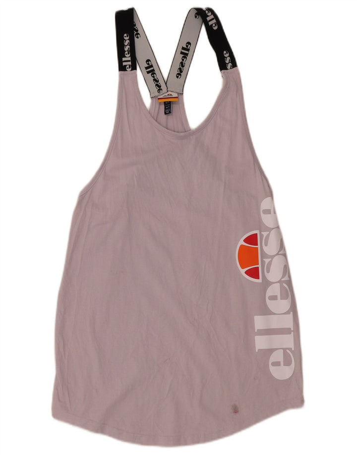 ELLESSE Womens Graphic Vest Top UK 10 Small Purple Cotton
