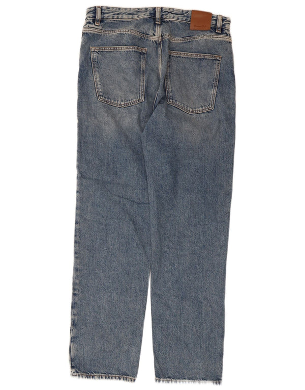 Massimo Dutti Dame Højhøjde Straight Jeans EU 38 Small W28 L28 Blå