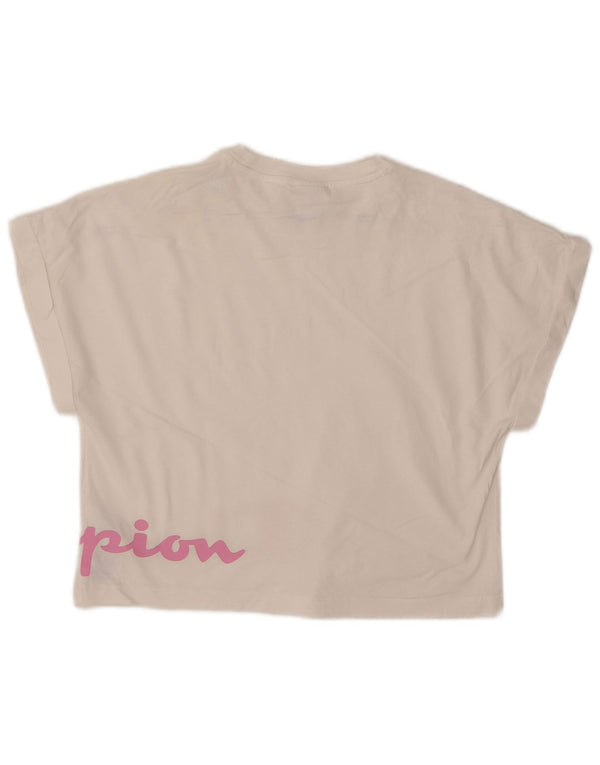 Champion piger grafisk T-shirt top 11-12 år stor hvid bomuld