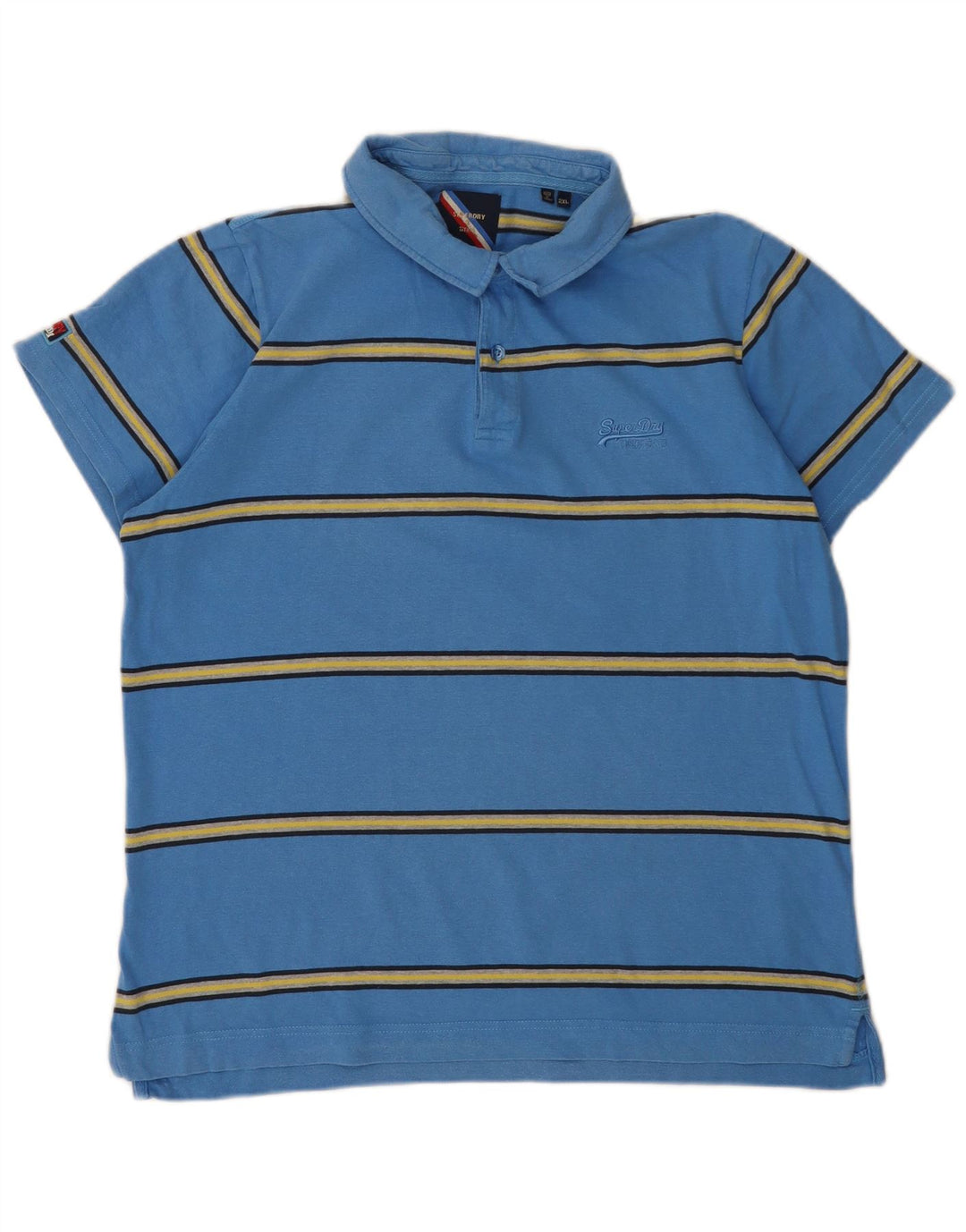 Superdry herre poloshirt 2XL blå stribet