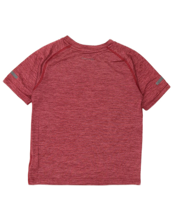 Russell Athletic Boys T-Shirt Top 7-8 år Medium Burgundy Flecked Nylon
