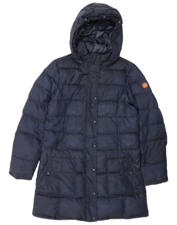 Tommy Hilfiger Dame Hætte Polstret Frakke UK 18 XL Navy Blue Polyester