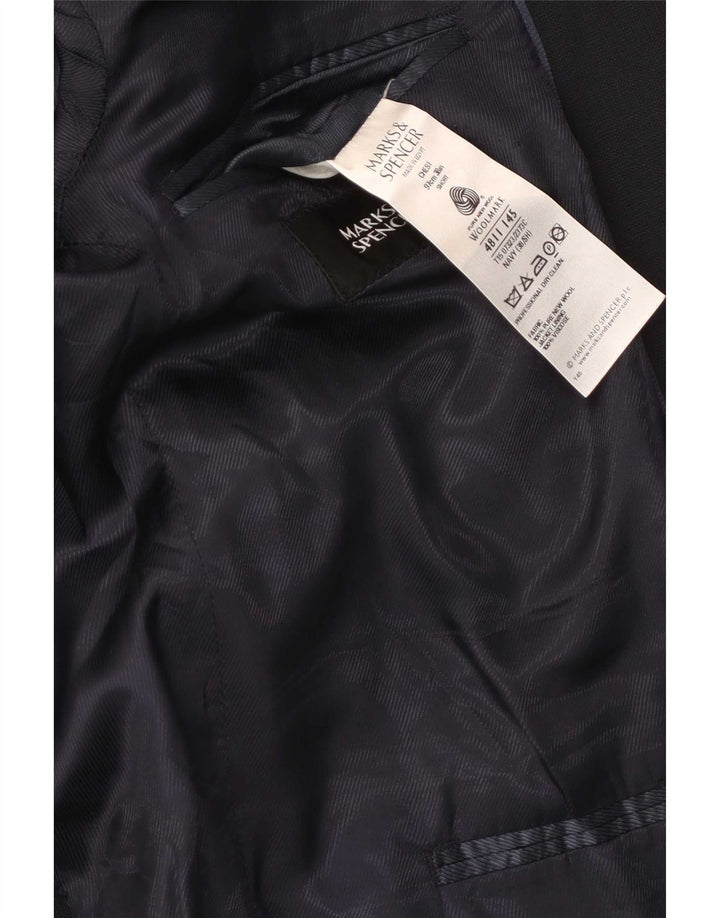 Marks & Spencer Herre 2-knaps blazerjakke EU 38 Medium Navy Blue New Wool