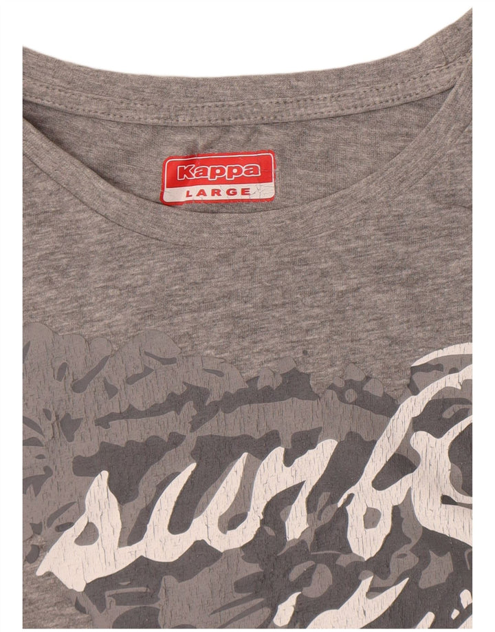 Kappa Herre Grafisk T-Shirt Top Stor Grå