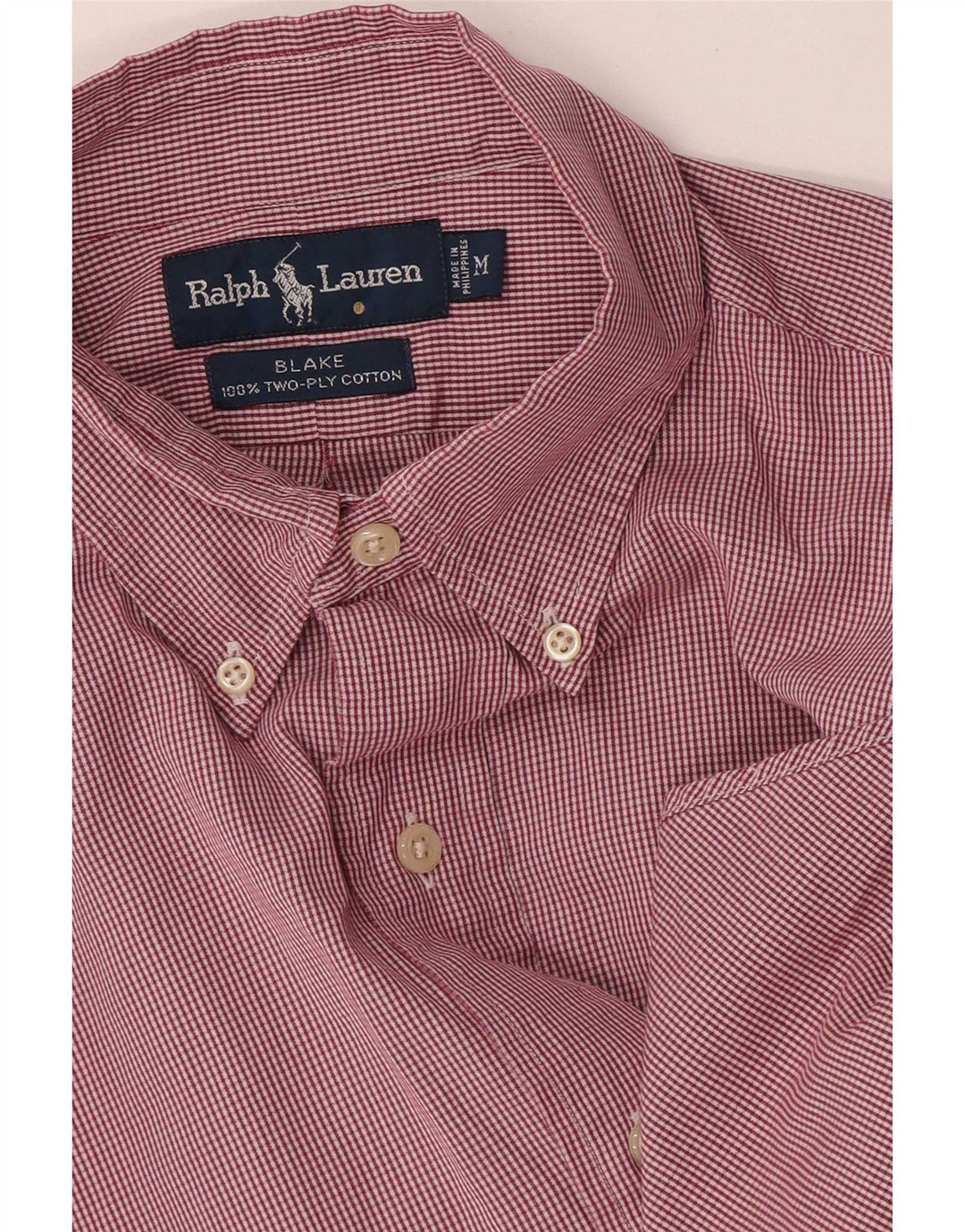 Ralph Lauren Herre Blake Loose Fit skjorte Medium Pink ternet bomuld